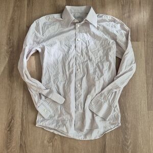 Zegna Pink Stripe Dress Shirt Mediun